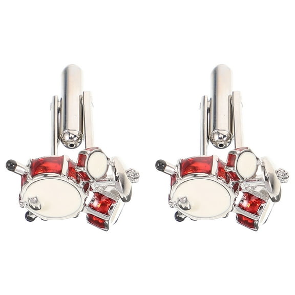 2pcs Cuff Links for Men and Women Small Drum Set Cufflinks Shirt Cuff Links Suit Accessories