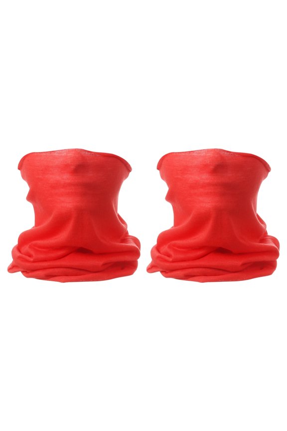 2pcs Summer Cooling Neck Gaiter Unisex Sun Protection Face Mask - Breathable Polyester, Adjustable, for Outdoor Activities (Red)