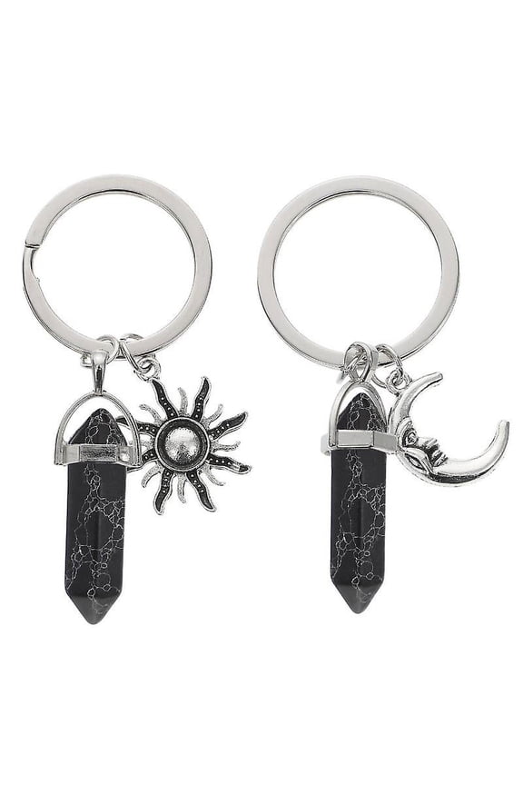 2pcs Sun And Moon Design Key-chains