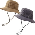 thumbnail image 1 of 2pcs Sun Protection Fishing Hats for Men Women Waterproof Breathable Wide Brim Bucket Hat for Outdoor Camping Hiking, 1 of 7