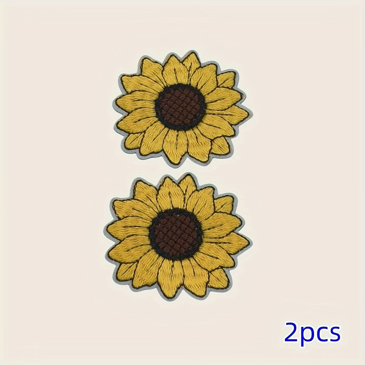 2pcs Sunflower Iron On Patches - High Quality Embroidery Badges for Denim and Backpack Decoration
