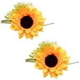 thumbnail image 1 of 2pcs Sunflower Wrist Corsage Wedding Wrist Corsage Yellow Hand Flowers Artificial Flowers Accessories for Bride Bridesmaid Festival Engagement Wedding Party Prom Suit Decorations, 1 of 9