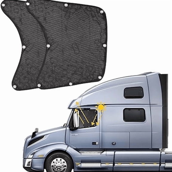 2pcs Sunshade Panels with Suction Cups, Heat-Resistant Side Window Covers Compatible with Trucks, Semi Trucks & RVs, Durable for Car Interior Cooling & UV Protection