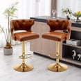 thumbnail image 1 of 2pcs Swivel Bar Stools with Backrest and Footrest, Modern Tufted Dining Chairs Kitchen Side Chair, Velvet Armless Counter Height Barstools With Adjustable Height, for Living Room, Dining Room, Kitchen, 1 of 9