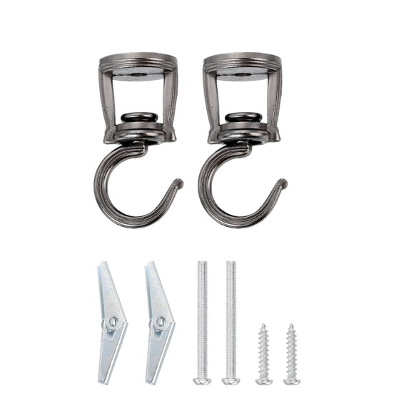 2pcs Swivels Ceiling Hook for Plant and Light Portable Sturdy Metal Bolts Installation for Cavity Wall
