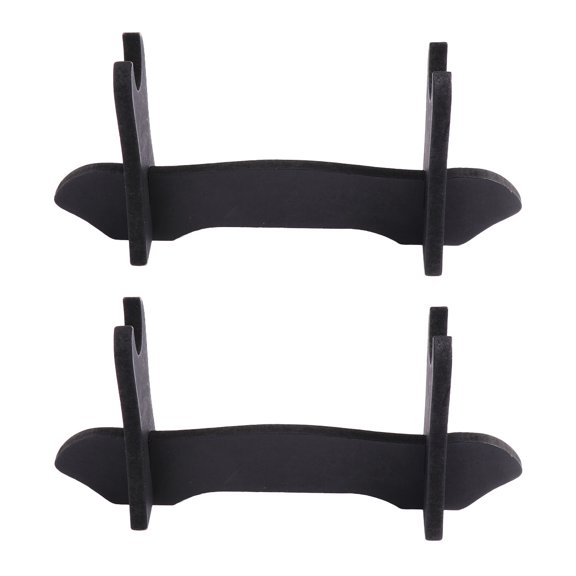 2pcs Sword Stand Delicate Wooden Katana Display Bracket Rack Sword Holder Stable Organizer (Black)