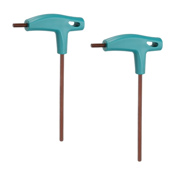 2pcs T-Handle Hex Key Wrench 4mm Metric S2 Steel Hexagon Wrench, Green
