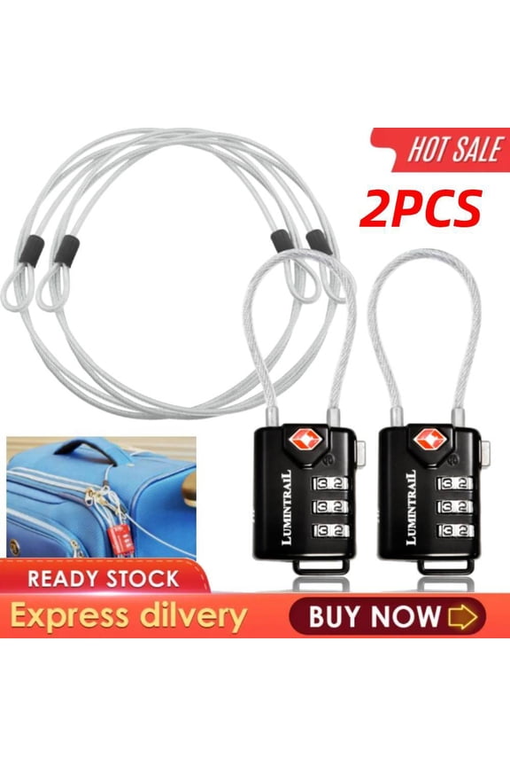 2pcs TSA Approved Lock for Luggage or Suitcase 3 Digit Combination Travel Lock