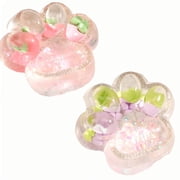 2pcs Taba Squishy Cat Paw Toys, Stress Relief Toy,Sensory Toys,Party Favors Squeeze Ball for Stress Relief, Ultra-Soft,Desk Accessory for Adults&Kids ,Gifts for Halloween Christmas,Pink&Purple