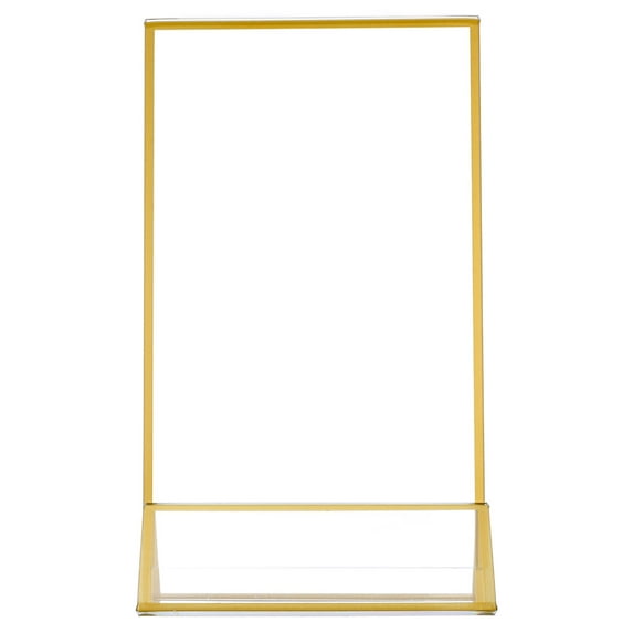 FONDOTIN 2-Pack Clear Acrylic Wedding Sign Holders, Transparent Table Display Stands for Restaurant and Event Decoration