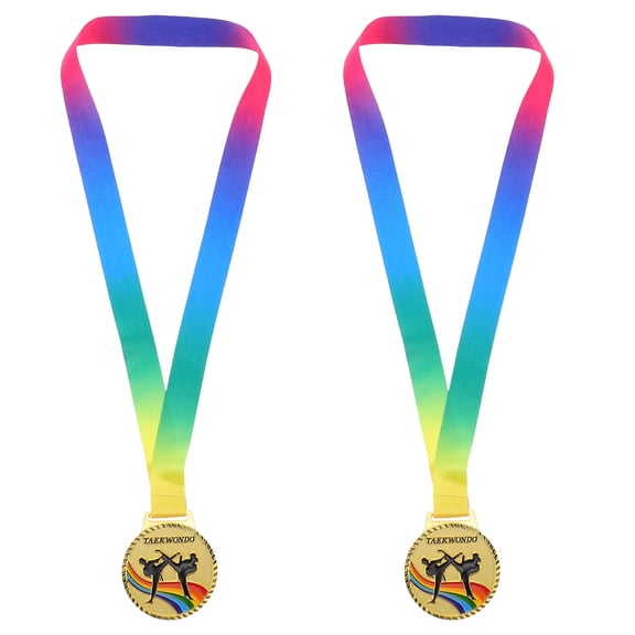2pcs Taekwondo Performance Medal - Metal Award With Lanyard For Sports Celebration Karate Competition - Winner Medals Gold Prizes For Sports