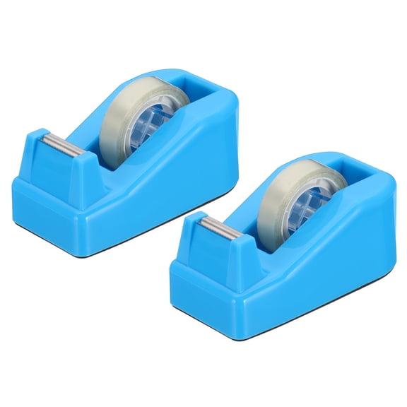 2pcs Tape Dispenser Desk, Small Tape Dispenser Cute Desktop Dispenser Holder for Tape Office Desktop, Blue