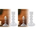 thumbnail image 1 of 2pcs Taper Candle Holders Bulk, Clear Glass Candlestick Holders for Centerpieces, Modern Wedding Decor,Elegant Table Decorations for Dining, Anniversary,Party&Home Centerpiece Decor, 1 of 6