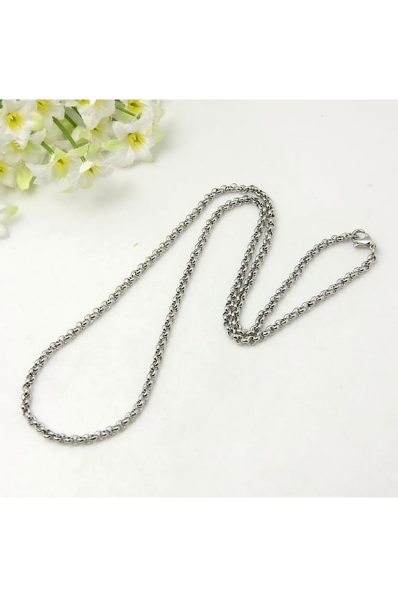 2pcs Tarnish Resistant Valentines Day Gift Ideas for Husband Men's Chain Necklaces 304 Stainless Steel Necklaces with Lobster Clasps 18 inch