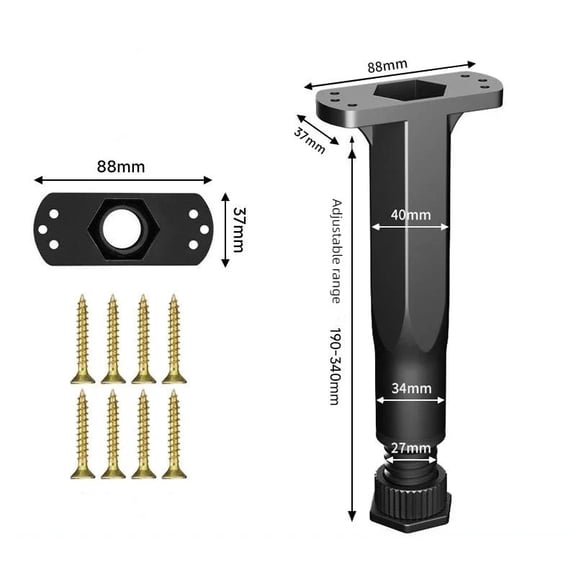 2pcs Telescopic Adjustable Bed Beam Support Foot Reinforced Plastic Furniture Leg Sofa Leg Bed Bottom Load Bearing Bracket
