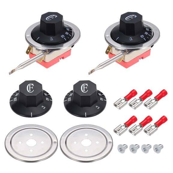 2pcs Temperature Control Switch 250V, 16A 60-200C Capillary Thermostat NC