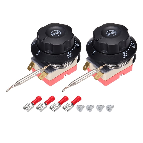 2pcs Temperature Controls Switch 250V, 16A 50-300C Capillary Thermostats