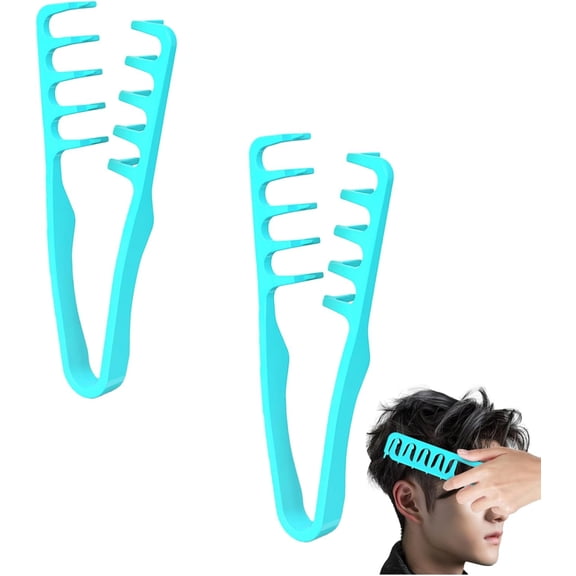 2pcs Texture Comb, Men's Wide Tooth Styling Comb Volumizing Combs, Roots Volume Tool, Grooming Accessory For Cover The Bangs Seam For Most Hair Types Salon & Barber Use,19x9cm