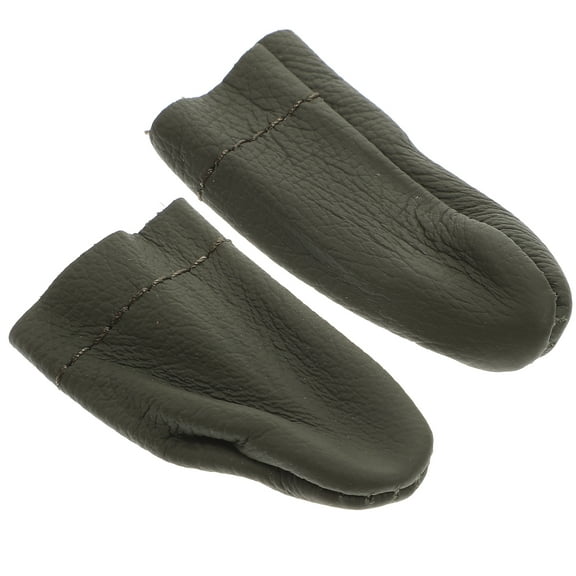 HEMOTON 2pcs Cowhide Leather Thimble Finger Protectors for Adults Women Assorted Colors
