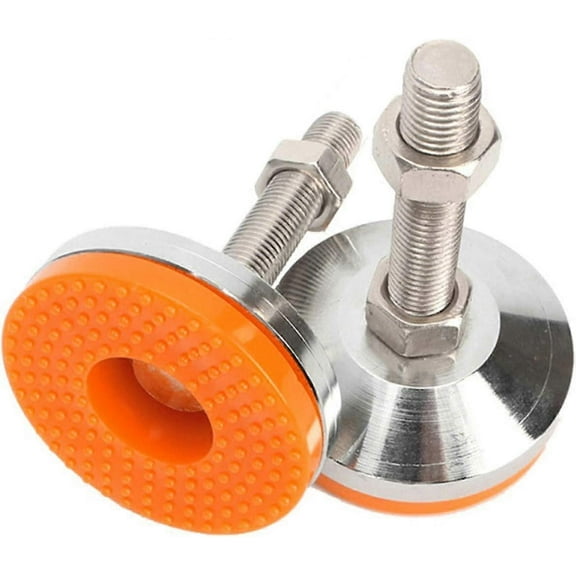 2pcs Threaded M10 Heavy Duty Furniture Leveling Feet Adjustable Steel Leg Levelers for Cabinets and Tables Screw Foot Support Machine Base Dia.60mm