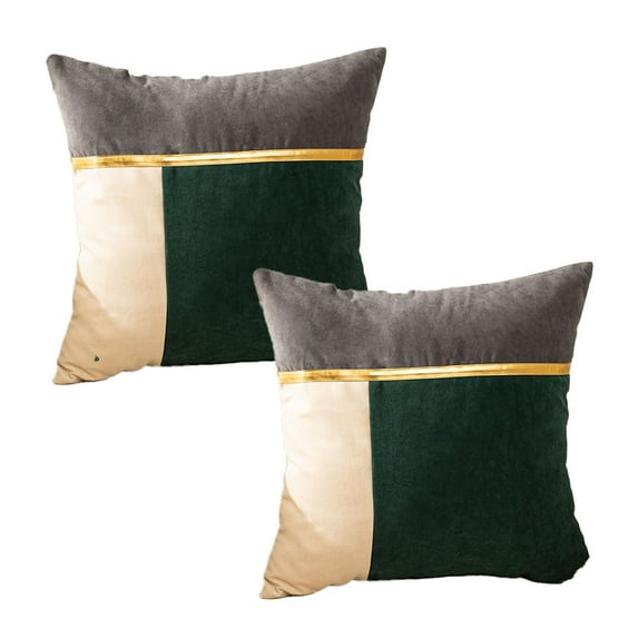 2pcs Three-color velvet stitching pillow cover-creative home sofa pillow cover