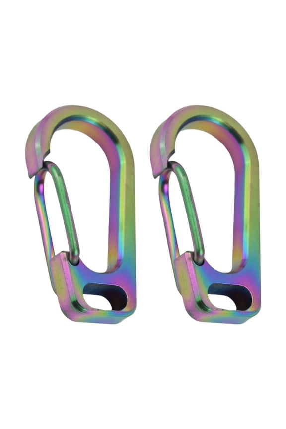 2pcs Ti Carabiner Clip Keychain Snap Hook Quick-Release Ring For Camping Hunting