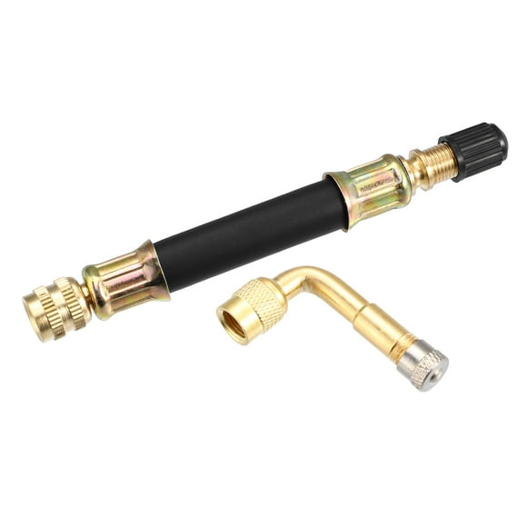 2pcs Tire Valve Stem Extender Hose with 90 Degree Brass Extension Adaptor for Car Motorcycle Bicycle 10cm 4"