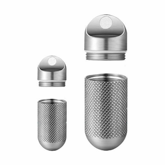 2pcs Titanium Keychain Pill Case, Waterproof Small Pill Holder for Pills, Travel Pill Container for Purse