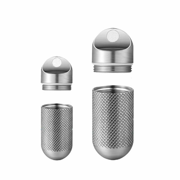 2pcs Titanium Keychain Pill Case, Waterproof Small Pill Holder for Pills, Travel Pill Container for Purse