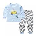 thumbnail image 1 of 2pcs Toddler Baby Boys Girls Shoulder Button Long-sleeved Cartoon Pajamas Air-conditioning Suit 0-5Y, 1 of 2
