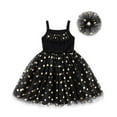 thumbnail image 1 of 2pcs Toddler Baby Girls Summer Sleeveless Ruffled Tutu Dress Infant Tulle Layered Sundress Skirt with Sequins Polka Dot with Matching Hair Bands 0-6Years Black 2-3Years, 1 of 7