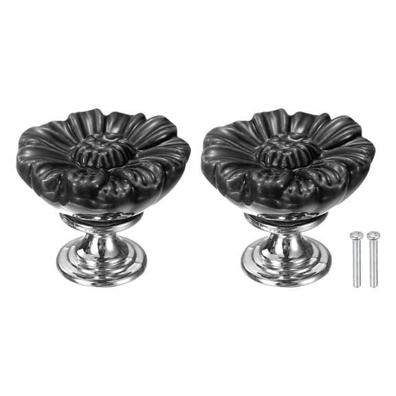 2pcs Toilet Button Pusher, Toilet Tank Button, Crystal Toilet Flush Button Helper Pusher for Women Long Nail Black