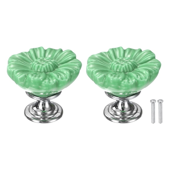 2pcs Toilet Button Pusher, Toilet Tank Button, Crystal Toilet Flush Button Helper Pusher for Women Long Nail Green