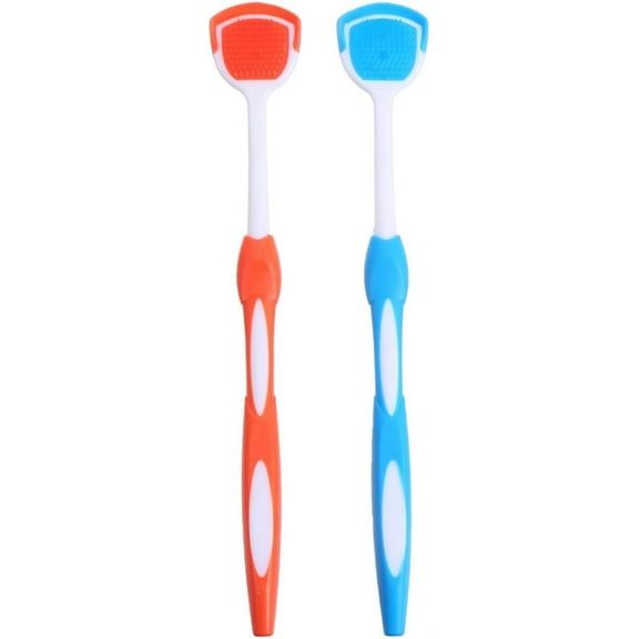 2pcs Tongue Cleaning Brush Tung Scraper Copper Tongue Scraper Tongue Brush Silicone Scraper Multifunctional Cleaning Brush Plastic Tongue Scraper Tongue Cleaners Tongue Scrubber