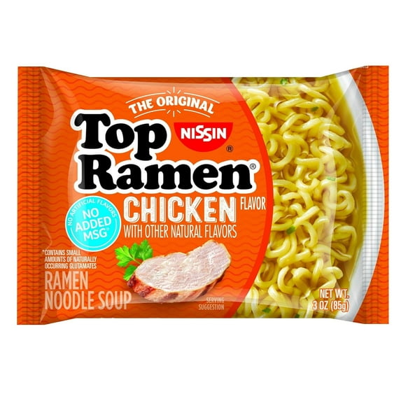 2pcs Top Ramen Chicken Flavor Noodle Soup, 3 Ounce (Pack of 24)