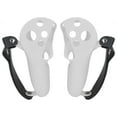 thumbnail image 1 of 2pcs Touch Controller Grip Cover Silicone Grip Cover Protector with Knuckle Straps for Meta Quest Pro Light Grey, 1 of 5