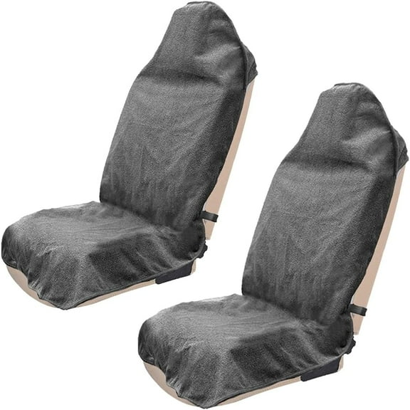 2pcs Towel Car Seat Cover Waterproof Sweat Covers for Gym Workout Swimming Running, Washable Universal Fit Anti-Slip Protector Towels Cars SUVs Vans Trucks Gray 2pcs-Gray