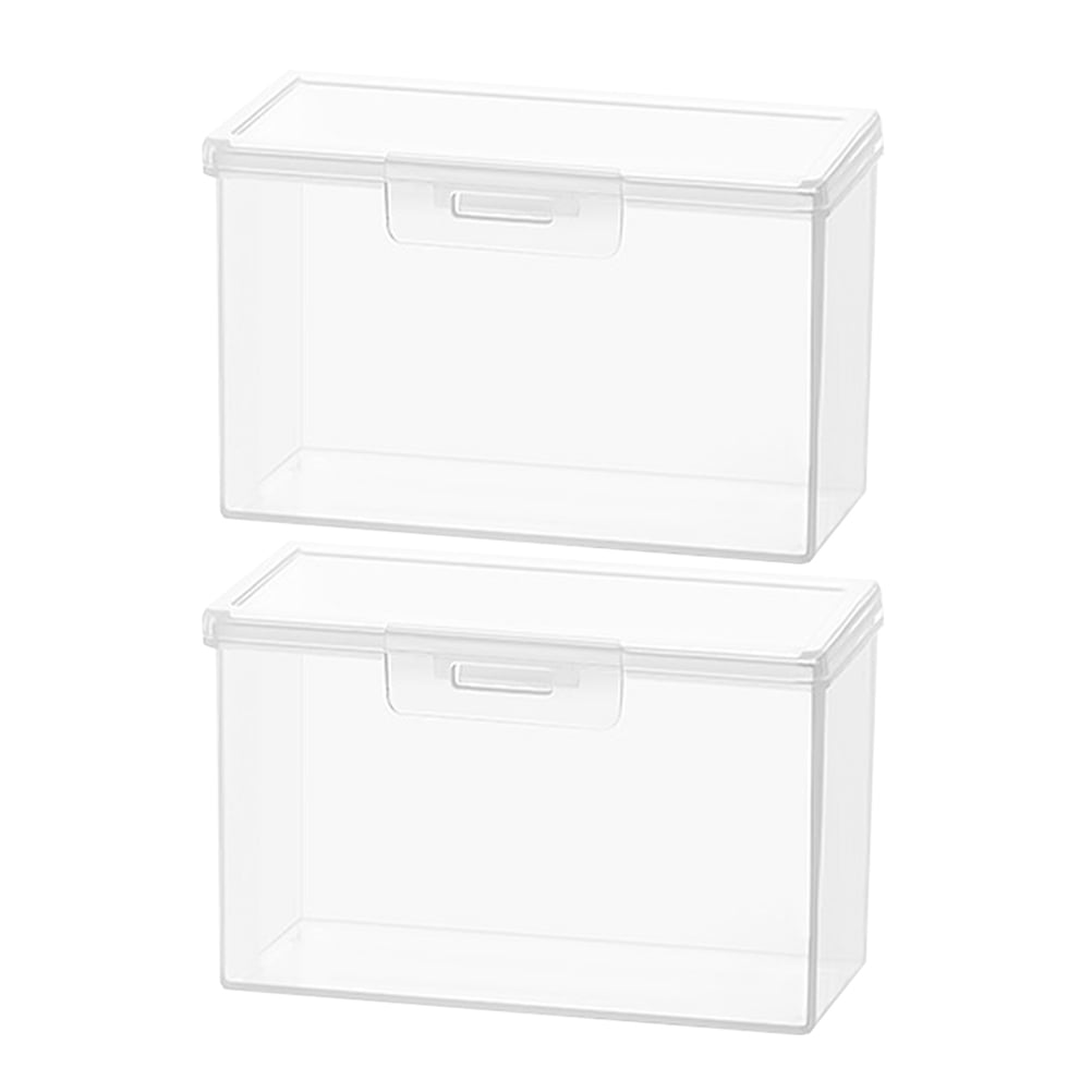 2pcs Transparent Game Cards Storage Box Portable Playing Card Container