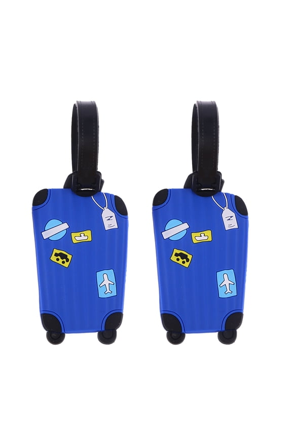 Luggage Tags Blue for Airport Use Write Name and Address 2Pcs