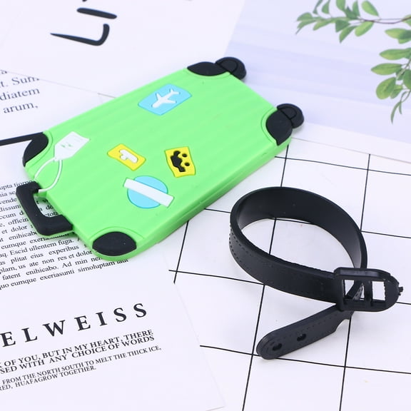 2pcs Travel Accessories PVC Polyethylene Luggage Tags Suitcase ID Address Label Baggage Travel Tag(Green)
