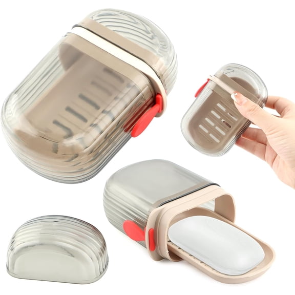 2pcs Travel Soap Case Leakproof Soap Container with Lid Portable Bar Soaps Holder for Traveling Soaps Dish for Bathroom, Shower(Color:Clear)