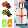 2pcs Travel Suitcase Belt with 2 Tag Luggage Strap,Luggage Strap with