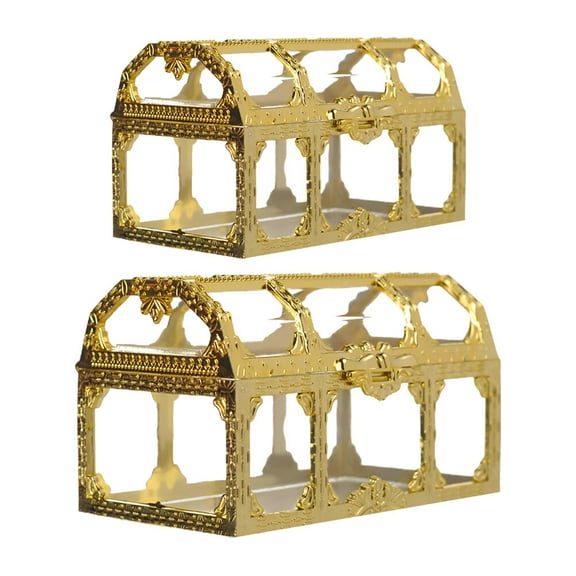 2pcs Treasure Chest Shaped Gift Box Chic Present Case Candy Box