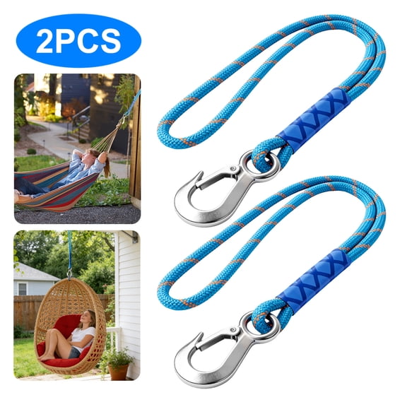 2pcs Tree Swing Hanging Straps, EEEkit Hammock Tree Swing Rope Kit with Safety Lock Carabiners, Holds Up to 330lbs
