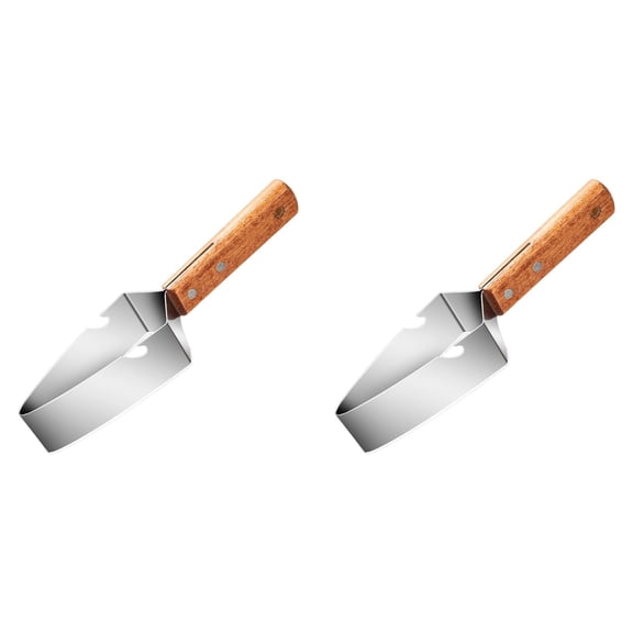 2pcs Triangle Watermelon Cutter, Wooden Handle & Stainless Steel Melon Slicer, Fruit Wedges Cutter for Home Kitchen Camping Picnic