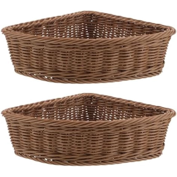 2pcs Triangular Organizer Baskets - Corner Cabinet Turntable Organizer Kitchen Storage Bins Plastic Rotating Cabinet For Home Kitchen Fruit Vegetable$$Home Decor, Kitchen, & Other
