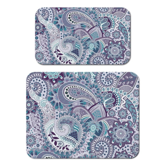 2pcs Tribal Mandala Coffee Station Mat - Vibrant Indian Absorbent Non-Slip Mats, 4-Layer Protective Construction