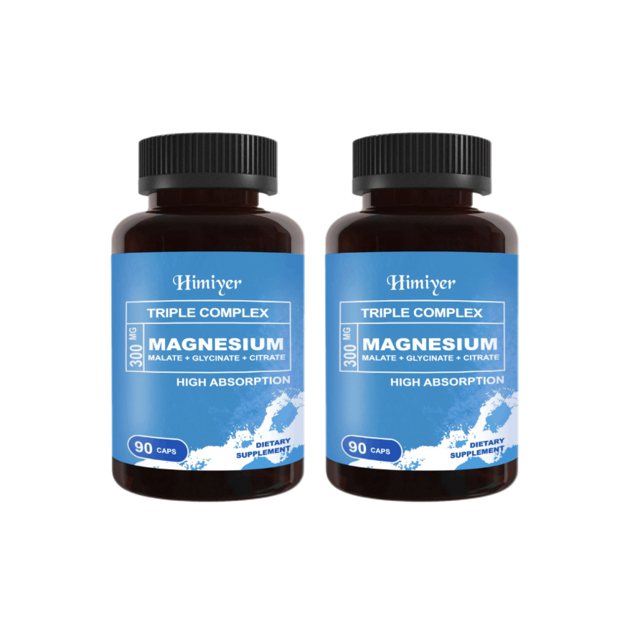 2pcs Triple Magnesium Complex, 300mg Of Magnesium Glycinate, Malate
