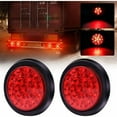 thumbnail image 1 of 2pcs Truck Tail Lights, 24V Round Integrated High Brightness LED Tail Lights, Brake Lights for Trailer, Lorry, Vans, Roulette, Red, 1 of 4