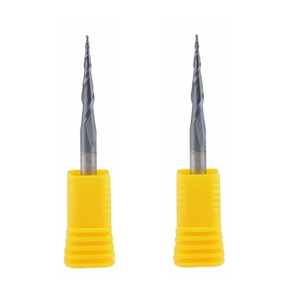 2pcs Tungsten Solid Carbide Taper Ball Nose End Mill Milling Cutter CNC Router Bit R0.25*D4*20.5*50L*2F HRC55